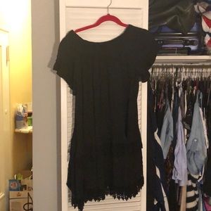 Stretchy strapless and float dress